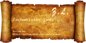 Zechmeister Leó névjegykártya